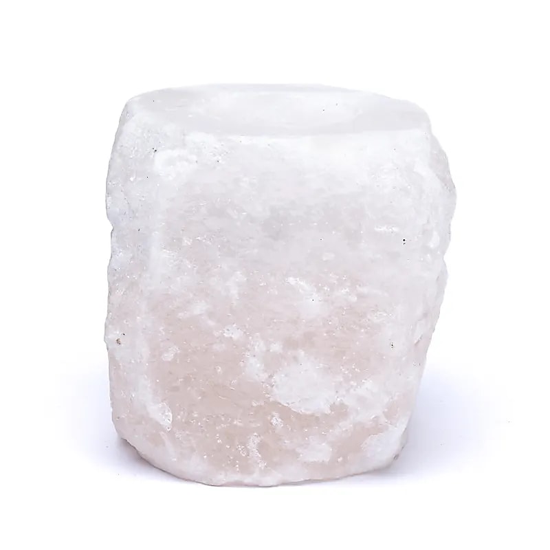 Crystal salt tea light holder white 800-1200 gram - 3