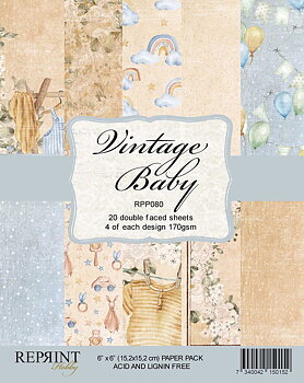 Reprint Vintage baby Collektion 6"x6"