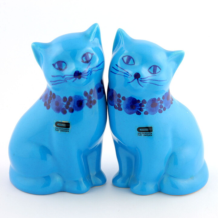 メルタ・グルンディッツ   2匹のターコイズ・キャット 18cm  1970年代