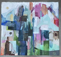 "Down Town" Akryltavla målad av Maria C Bernhardsson/ MC, orginal