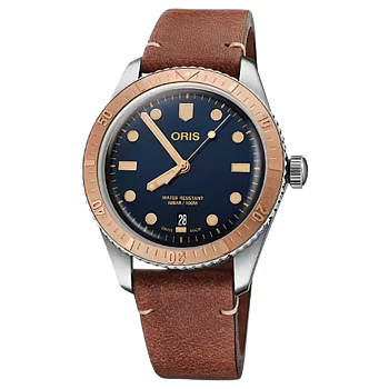 01 733 7707 4355-07 5 20 45 Oris Divers Sixty-Five 40 stål brons blå