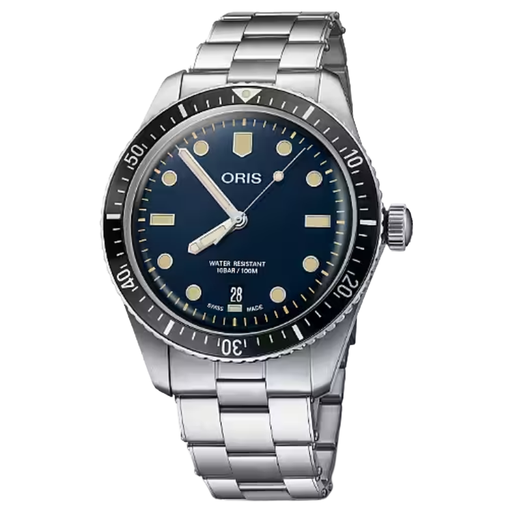 01 733 7707 4055-07 8 20 18 Oris Divers Sixty-Five 40 stål blå