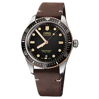 01 733 7707 4354-07 5 20 55 Oris Divers Sixty-Five 40 stål brons svart