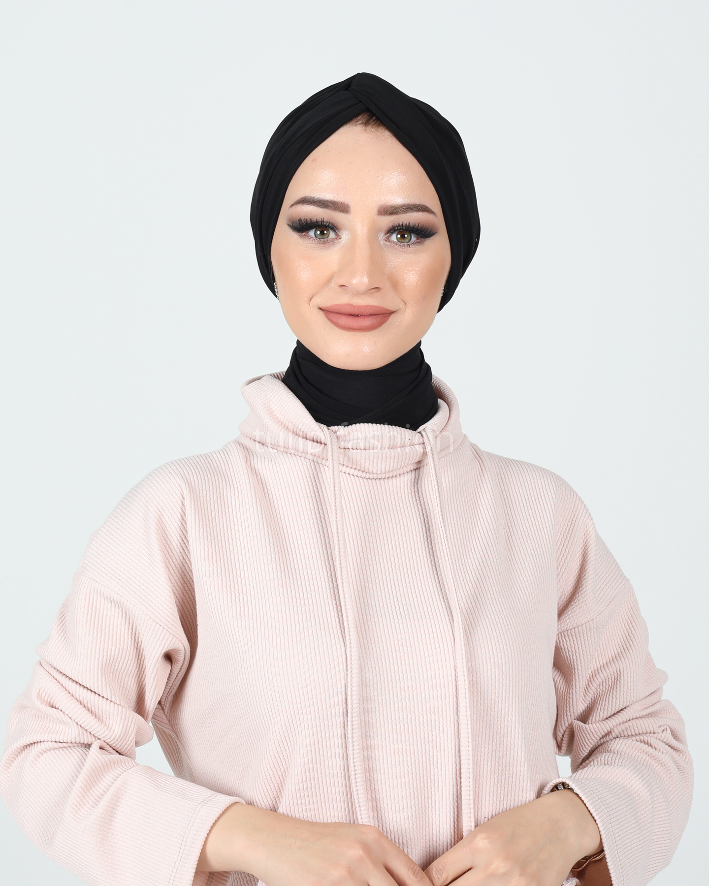 Turban with Shawl - Sundus - Black - 3