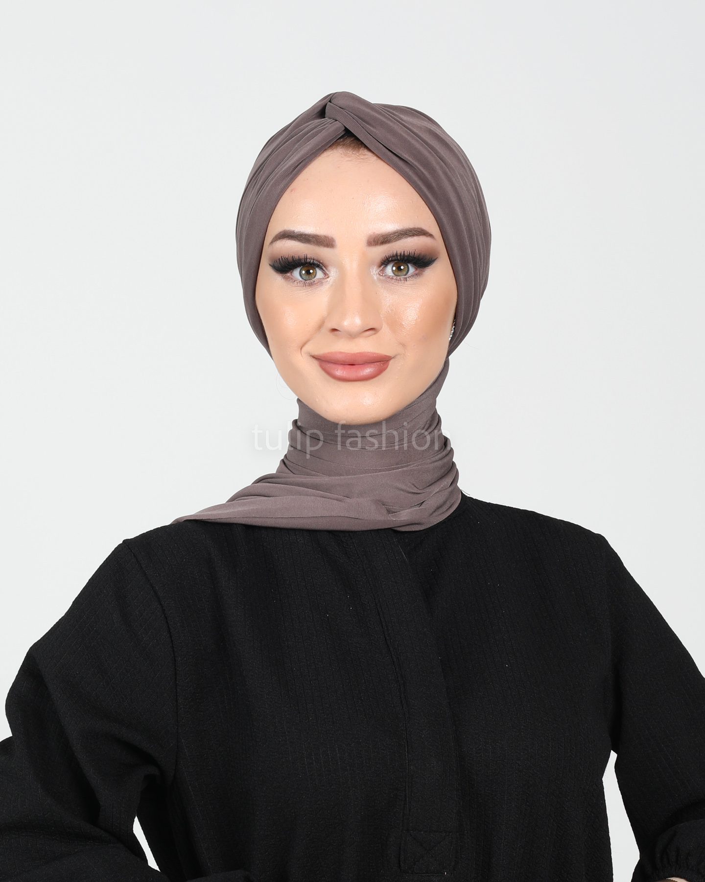 Turban with shawl - Sundus - Brown - 3