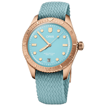 01 733 7771 3155-07 3 19 02BRS Oris Divers Sixty-Five 38 otton Candy ljusblå