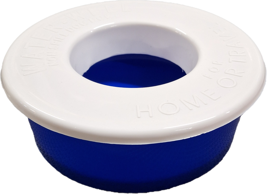 Non-spill skål i plast, blå
