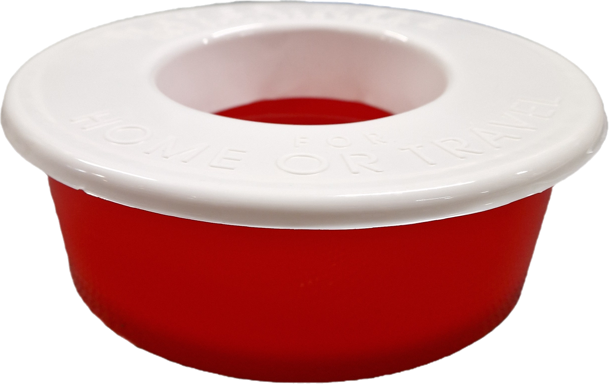 Non-spill skål i plast, Röd