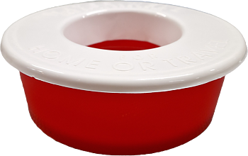 Non-spill skål i plast, Röd