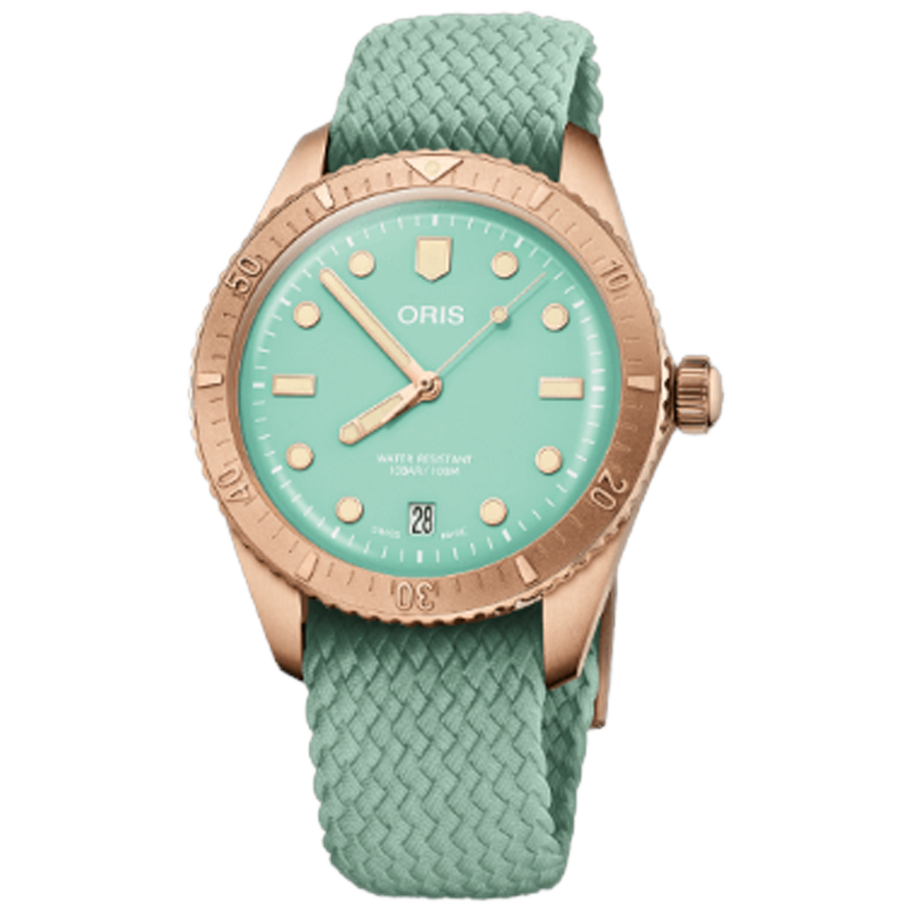 01 733 7771 3157-07 3 19 03BRS Oris Divers Sixty-Five 38 Cotton Candy mintgrön