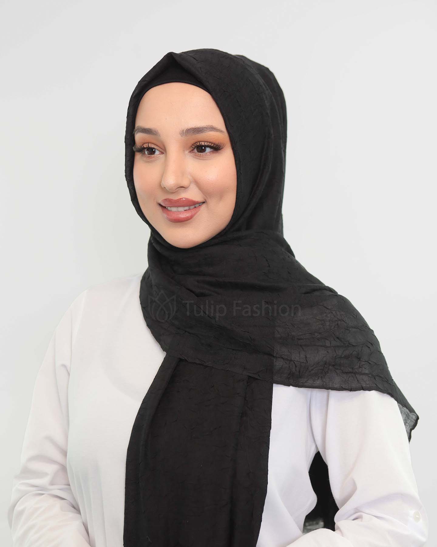 Hijab - Crinkle Woven - Black