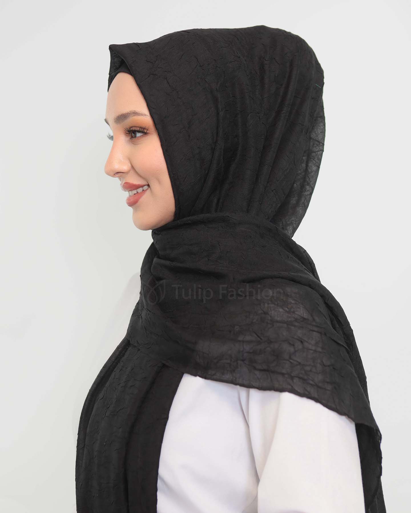 Hijab - Crinkle Woven - Black - 2