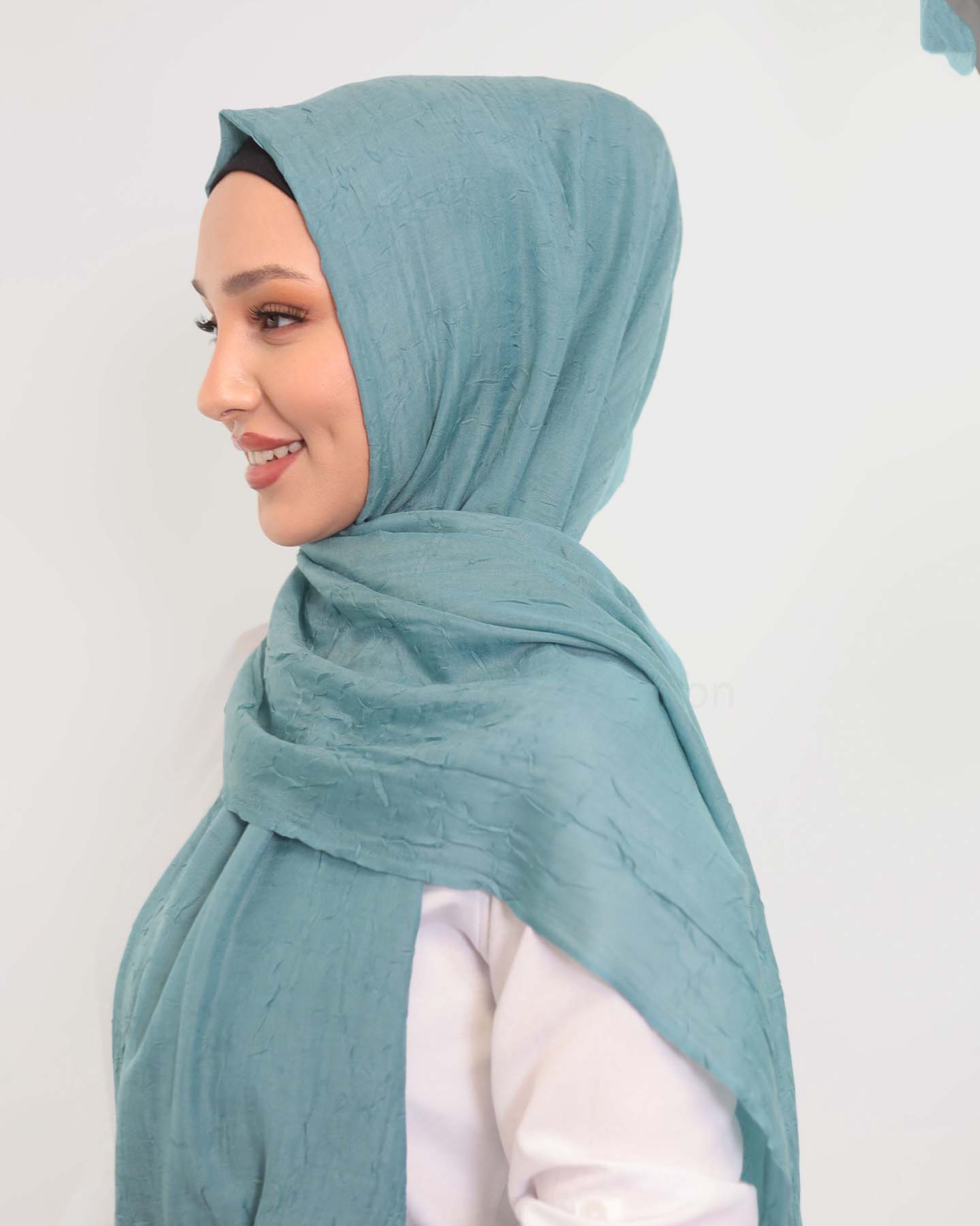 Hijab - Crinkle Woven - Turquoise - 2