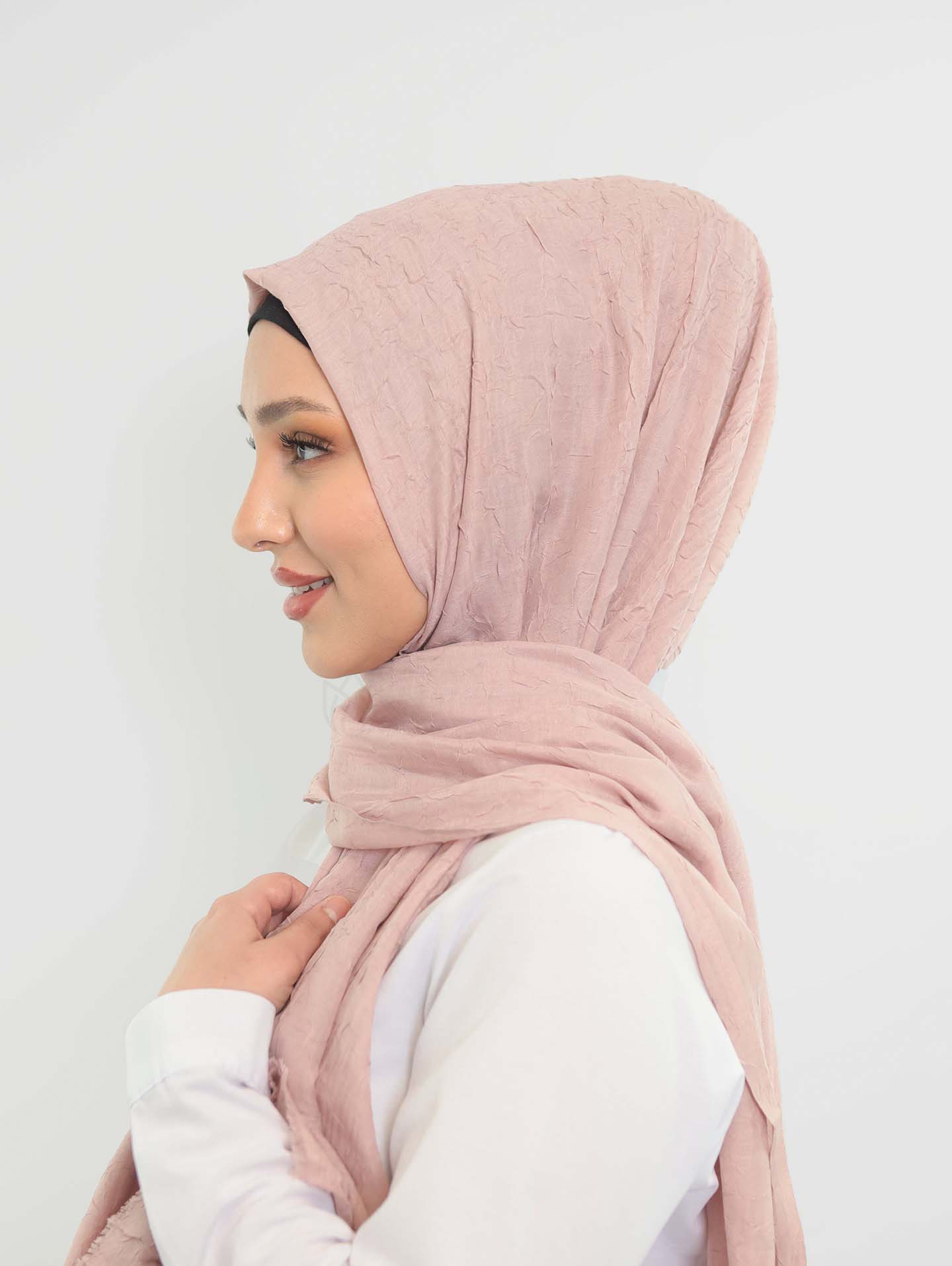 Hijab - Crinkle Woven - Light pink - 2