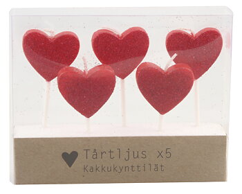 Tårtljus - Hjärtan