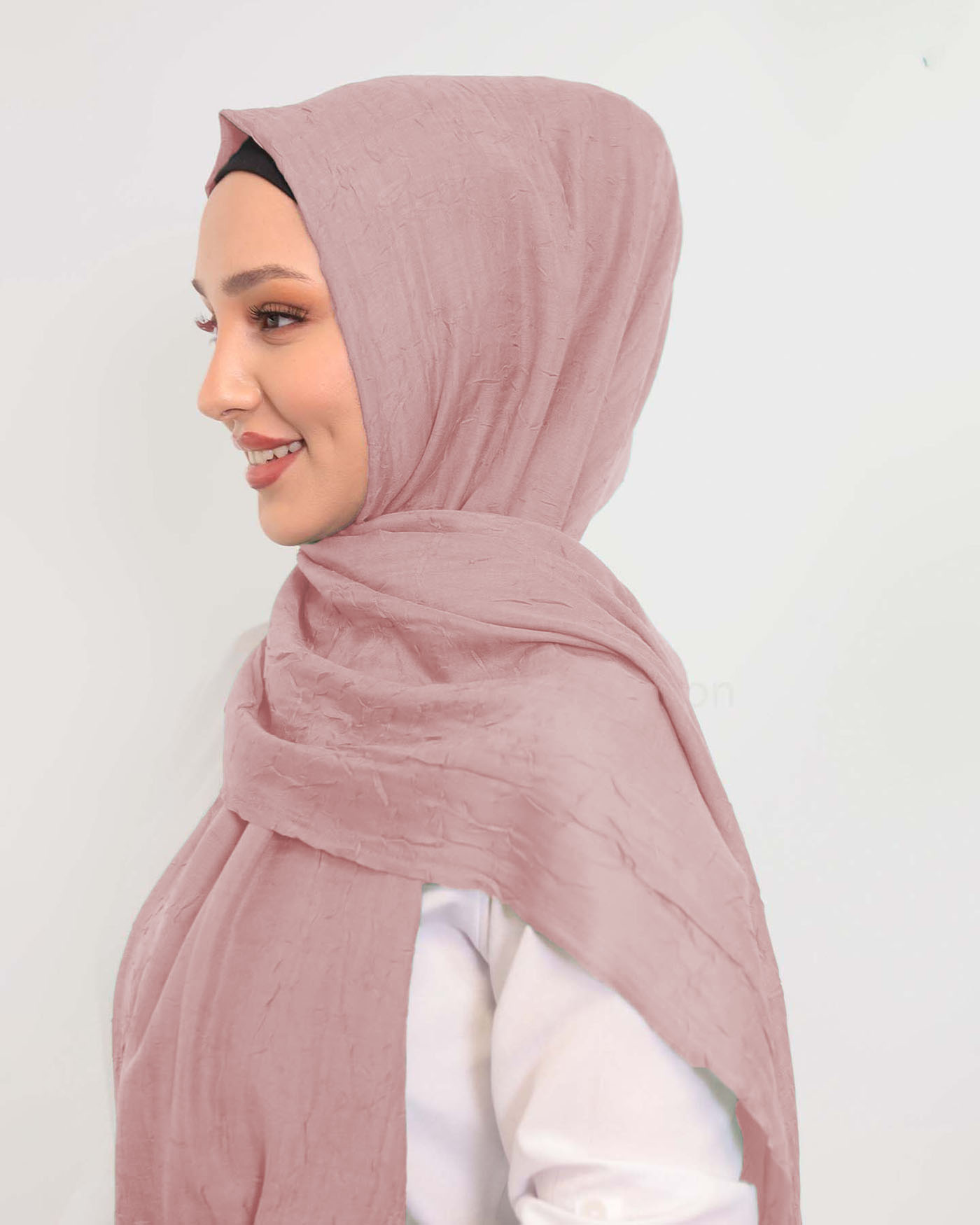 Hijab - Crinkle Woven - Rose - 2
