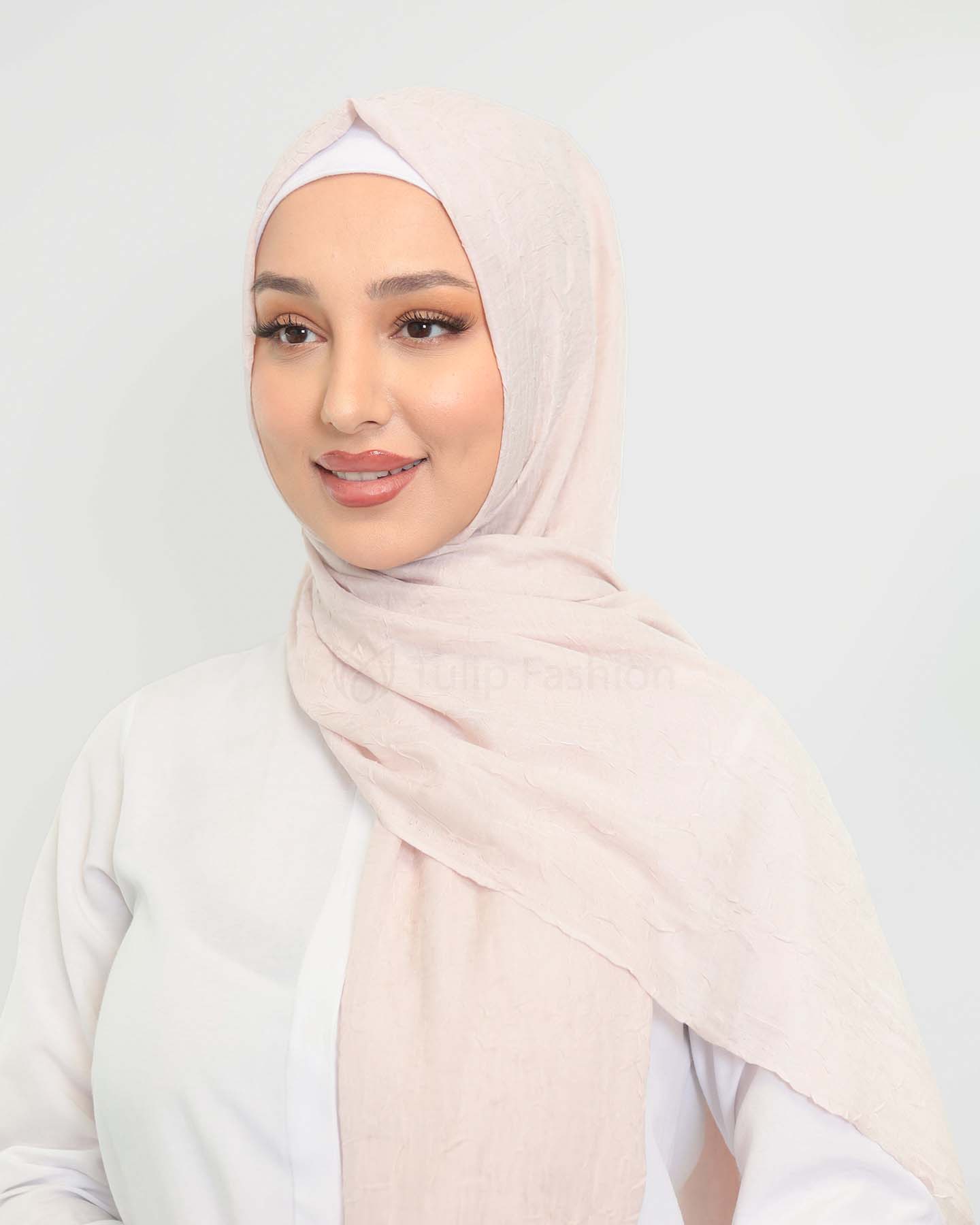 Hijab - Crinkle Woven - Light beige