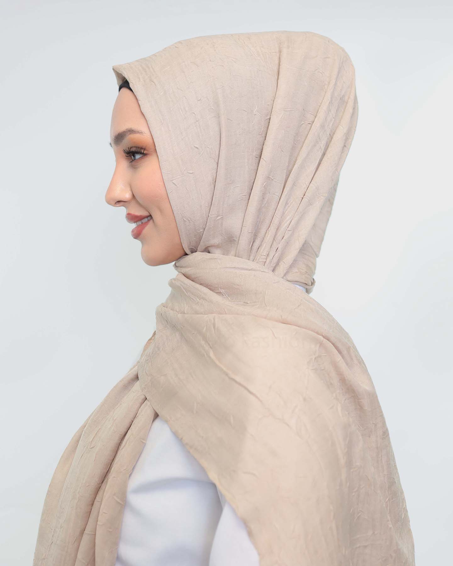 Hijab - Crinkle Woven - Beige - 2