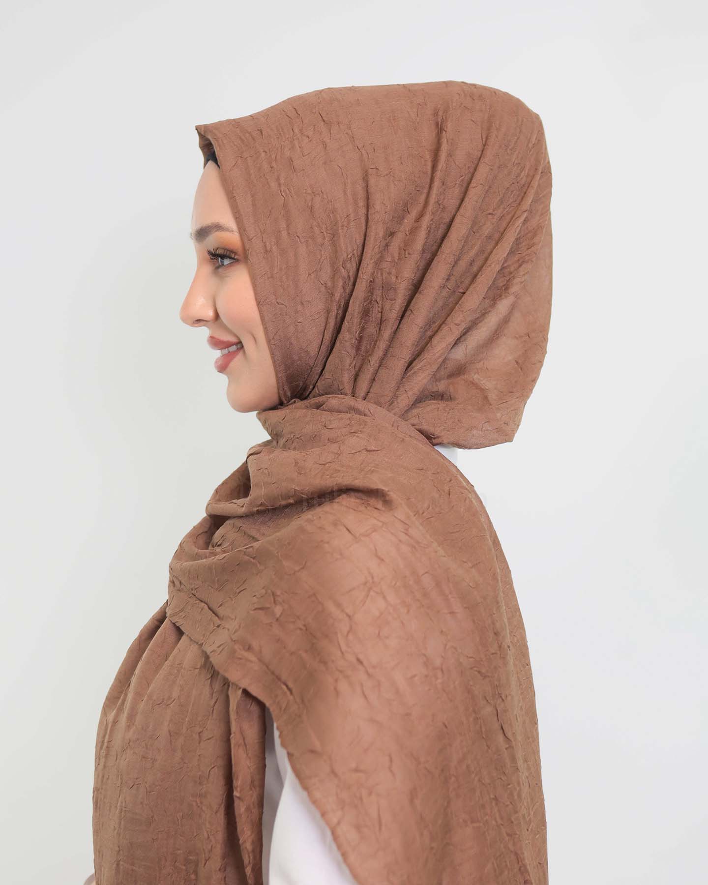 Hijab - Crinkle Woven - Brown - 2