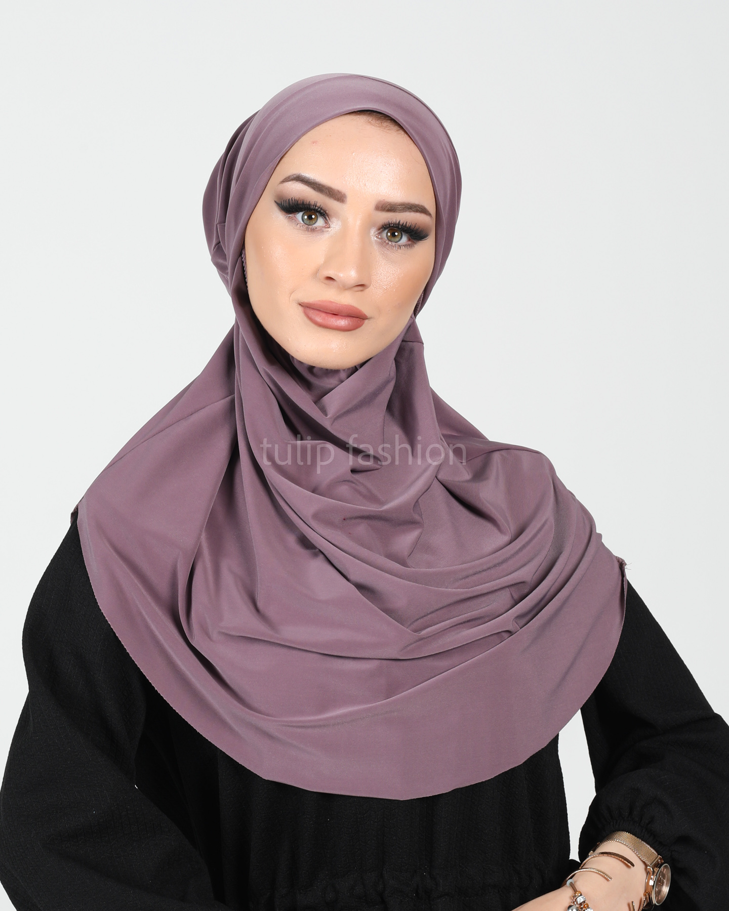 Hijab - Instant lycra with band - Purple - 2