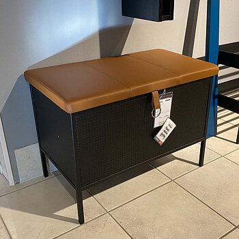 Frank Förvaringsbänk Svart/Cognac - Designfynd/Skyltex*