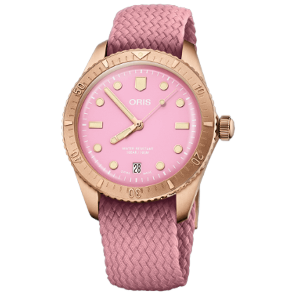 01 733 7771 3158-07 3 19 04BRS Oris Divers Sixty-Five 38 Cotton Candy rosa