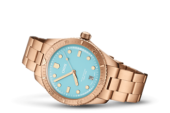 01 733 7771 3155-07 8 19 15 Oris Divers Sixty-Five 38 Cotton Candy ljusblå