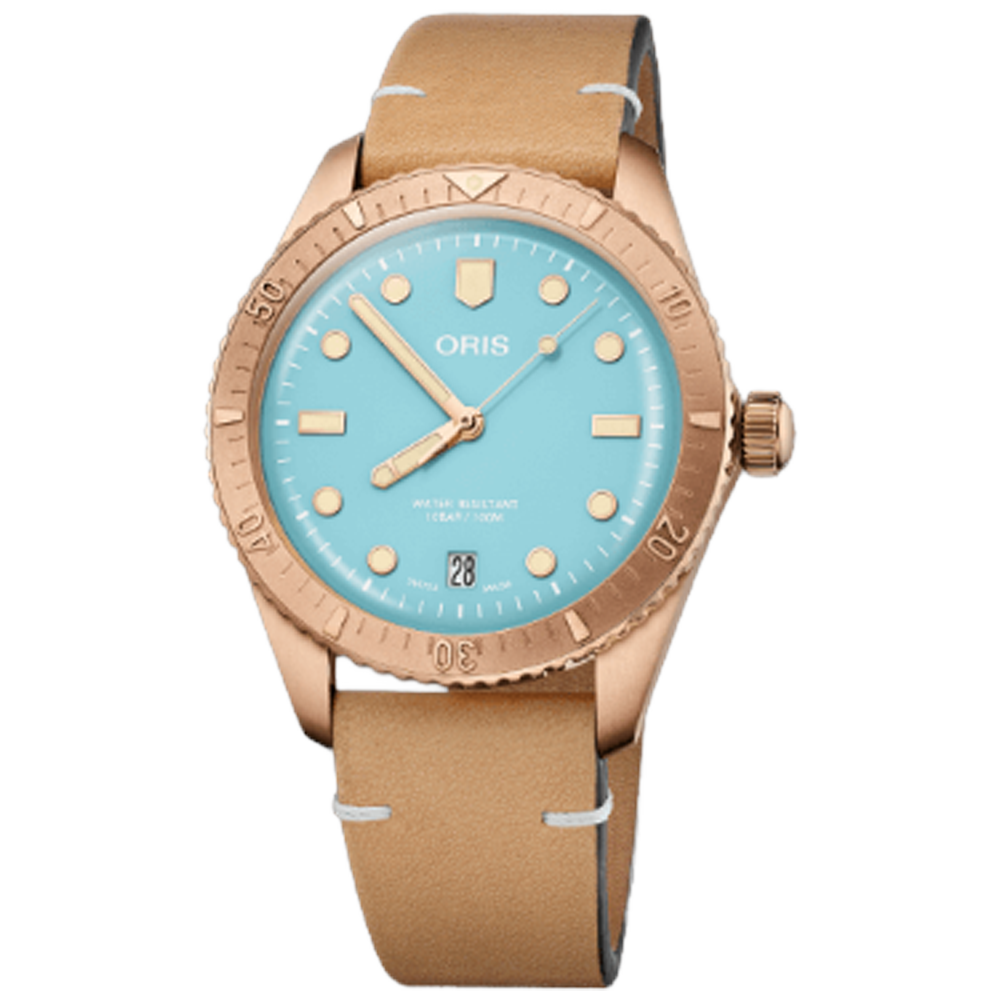 01 733 7771 3155-07 5 19 04BR Oris Divers Sixty-Five 38 Cotton Candy ljusblå