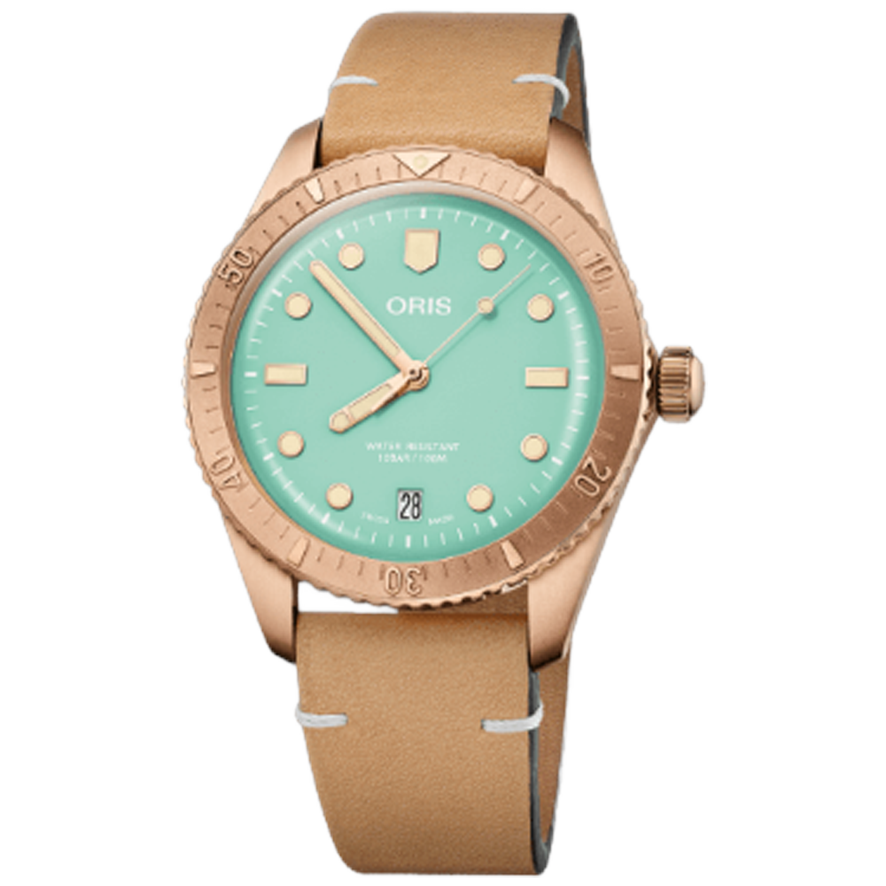 01 733 7771 3157-07 5 19 04BR Oris Divers Sixty-Five 38 Cotton Candy mintgrön