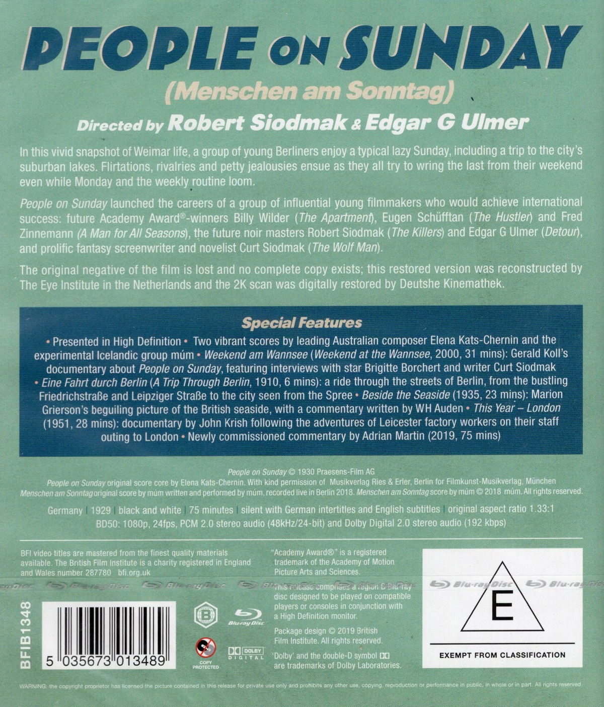 People On Sunday (ej svensk text) (Blu-ray) - 2