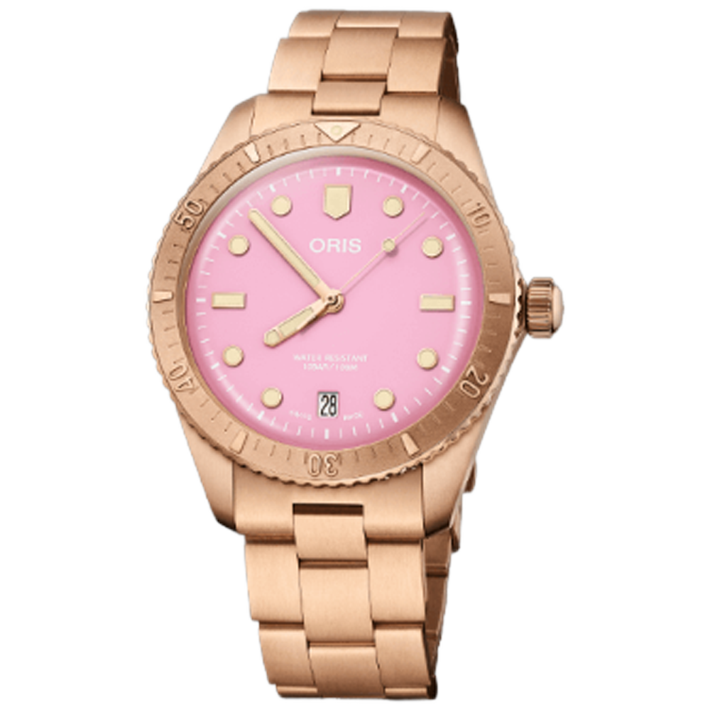 01 733 7771 3158-07 8 19 15 Oris Divers Sixty-Five 38 Cotton Candy rosa