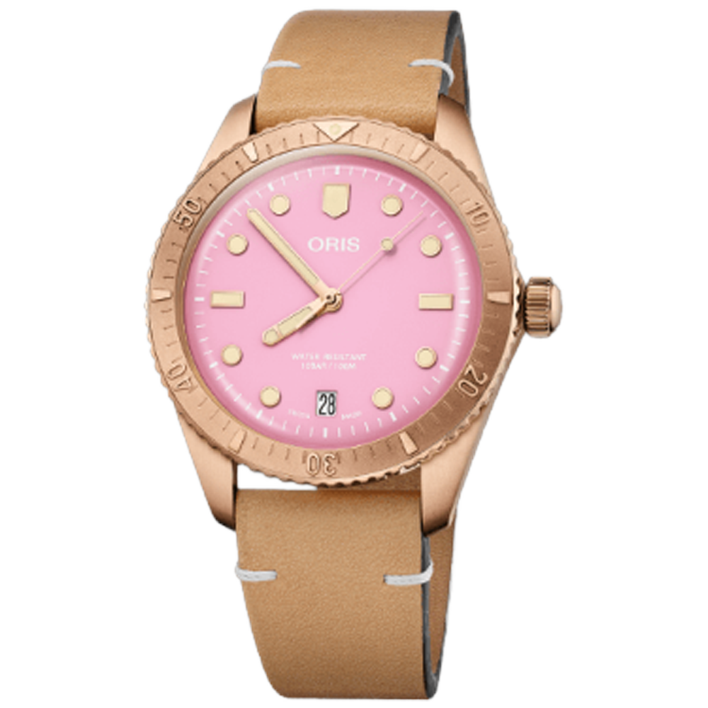 01 733 7771 3158-07 5 19 04BR Oris Divers Sixty-Five 38 Cotton Candy rosa