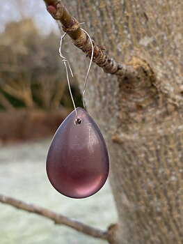 Glasdroppe mauve matt 25 mm