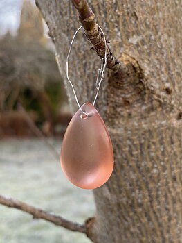 Glasdroppe ljus mauve matt 25 mm