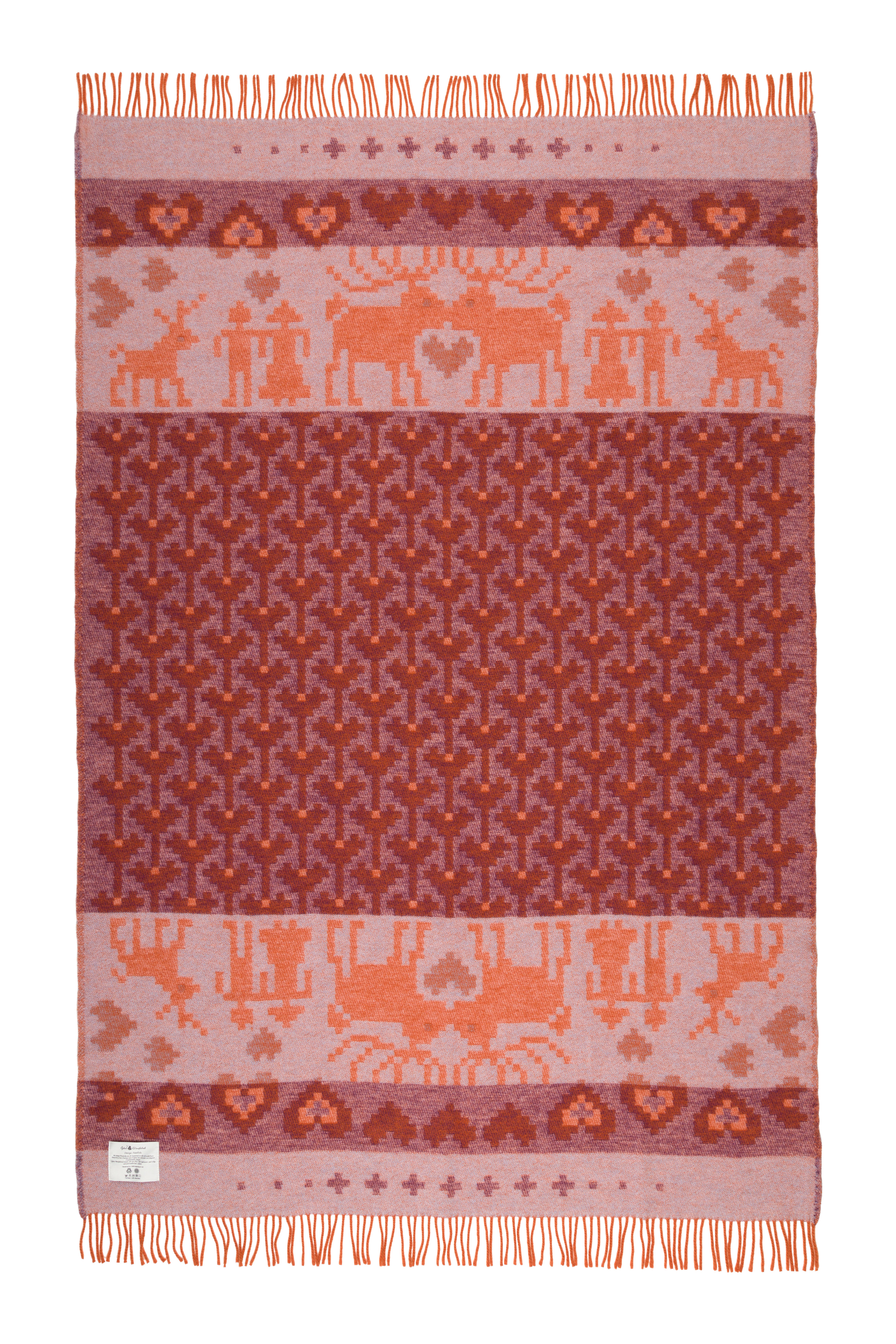Fästfolk Estelle &  Ullfilt med fransar 130 x 220 cm, från Öjbro Vantfabrik  