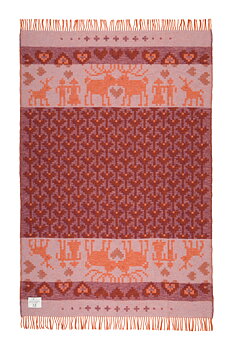 Fästfolk Estelle &  Ullfilt med fransar 130 x 220 cm, från Öjbro Vantfabrik  
