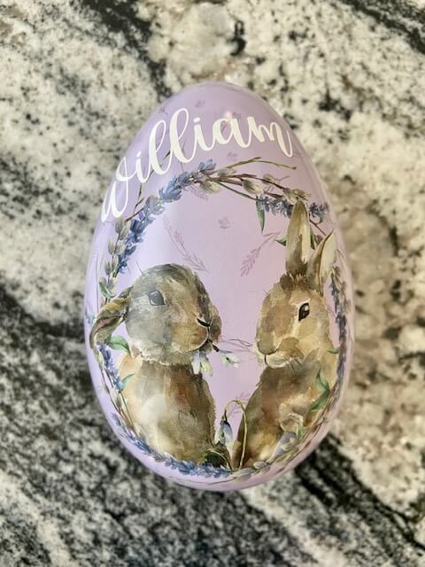 Påskägg med namn Lila Lavendel 15 cm  