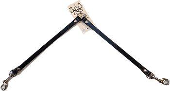 Tvillingkoppel läder, Svart/silver 12mmx60cm