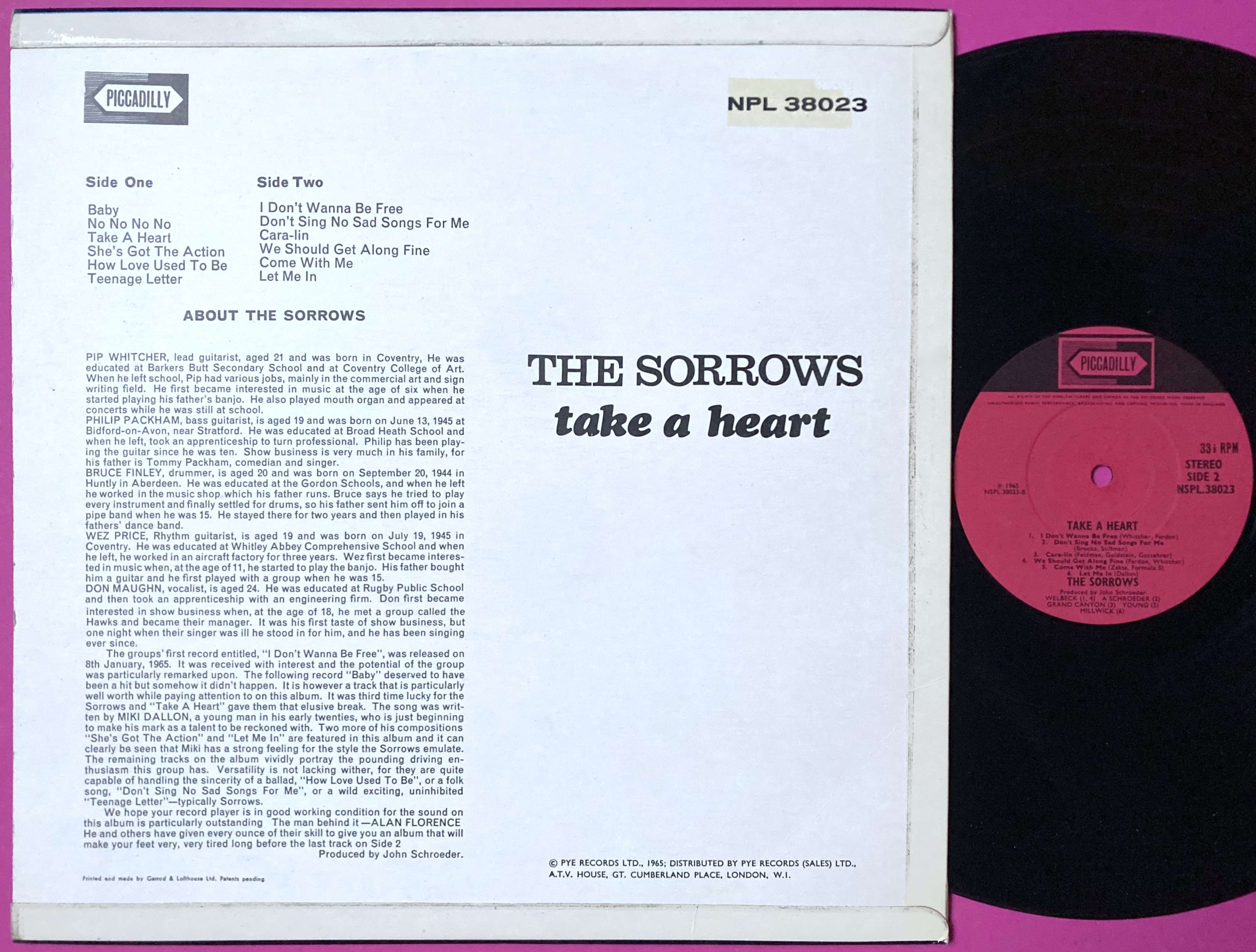 SORROWS - Take a heart UK-orig Stereo Export LP 1965 - 2