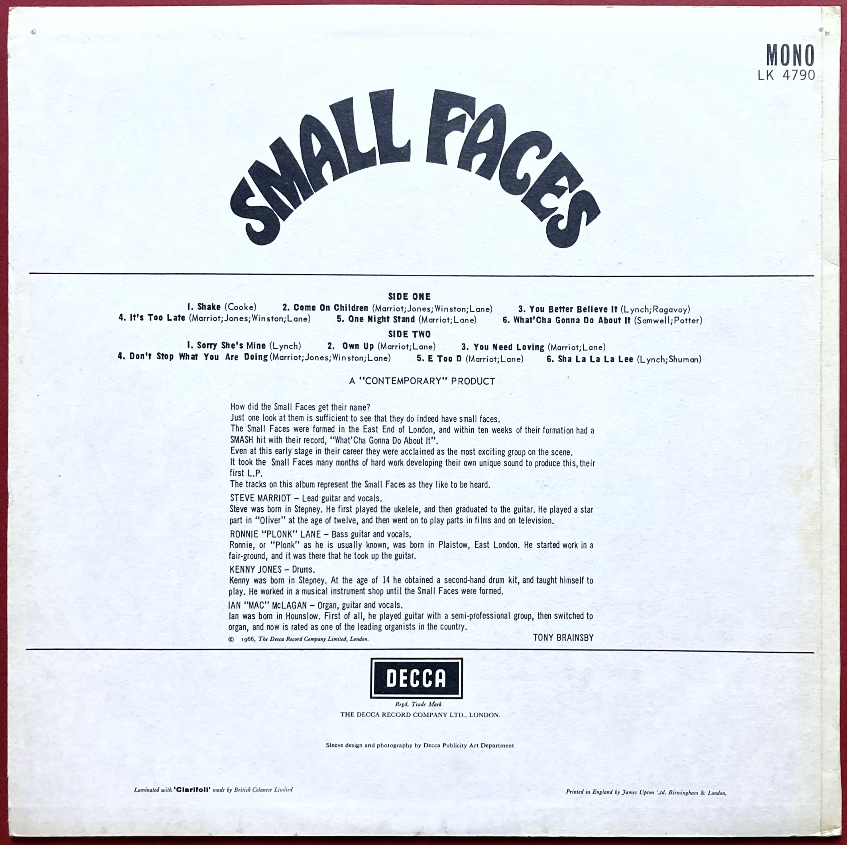 SMALL FACES - "same" UK-orig LP 1966 - 2