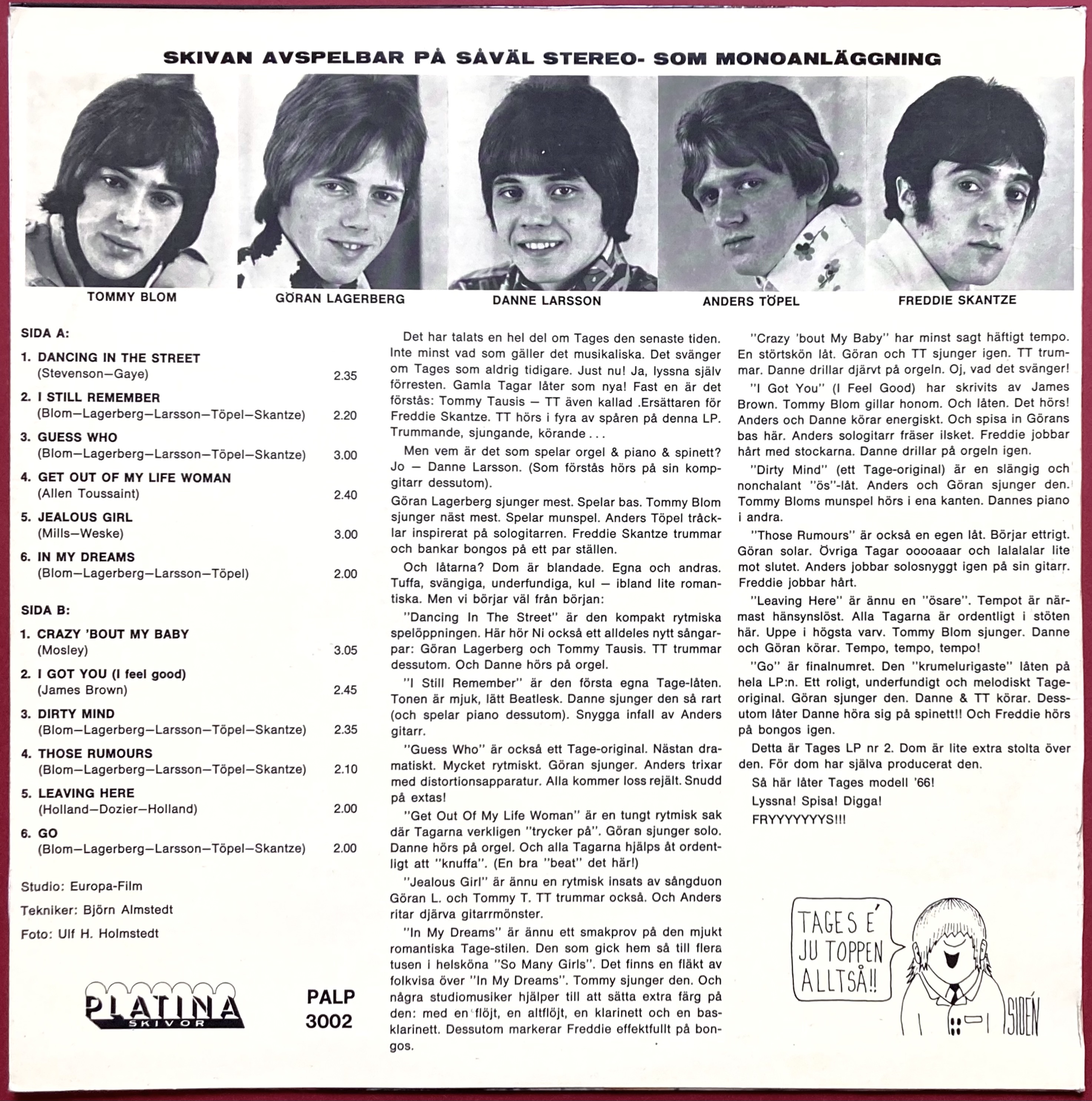 TAGES - 2 Swe-orig LP 1966 - 2