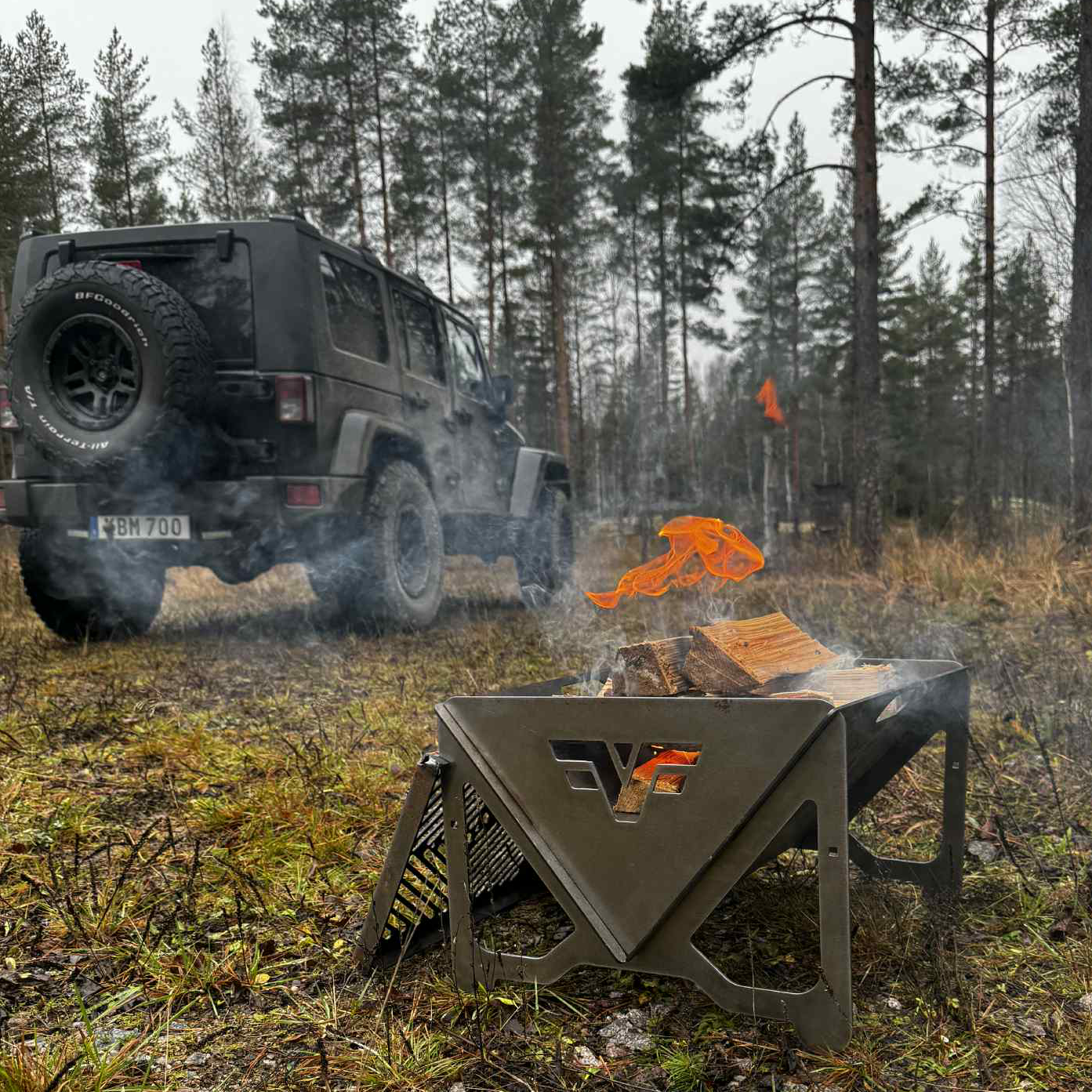 Falken Fabrication Overland Firepit - Foldable Fire Pit - 3