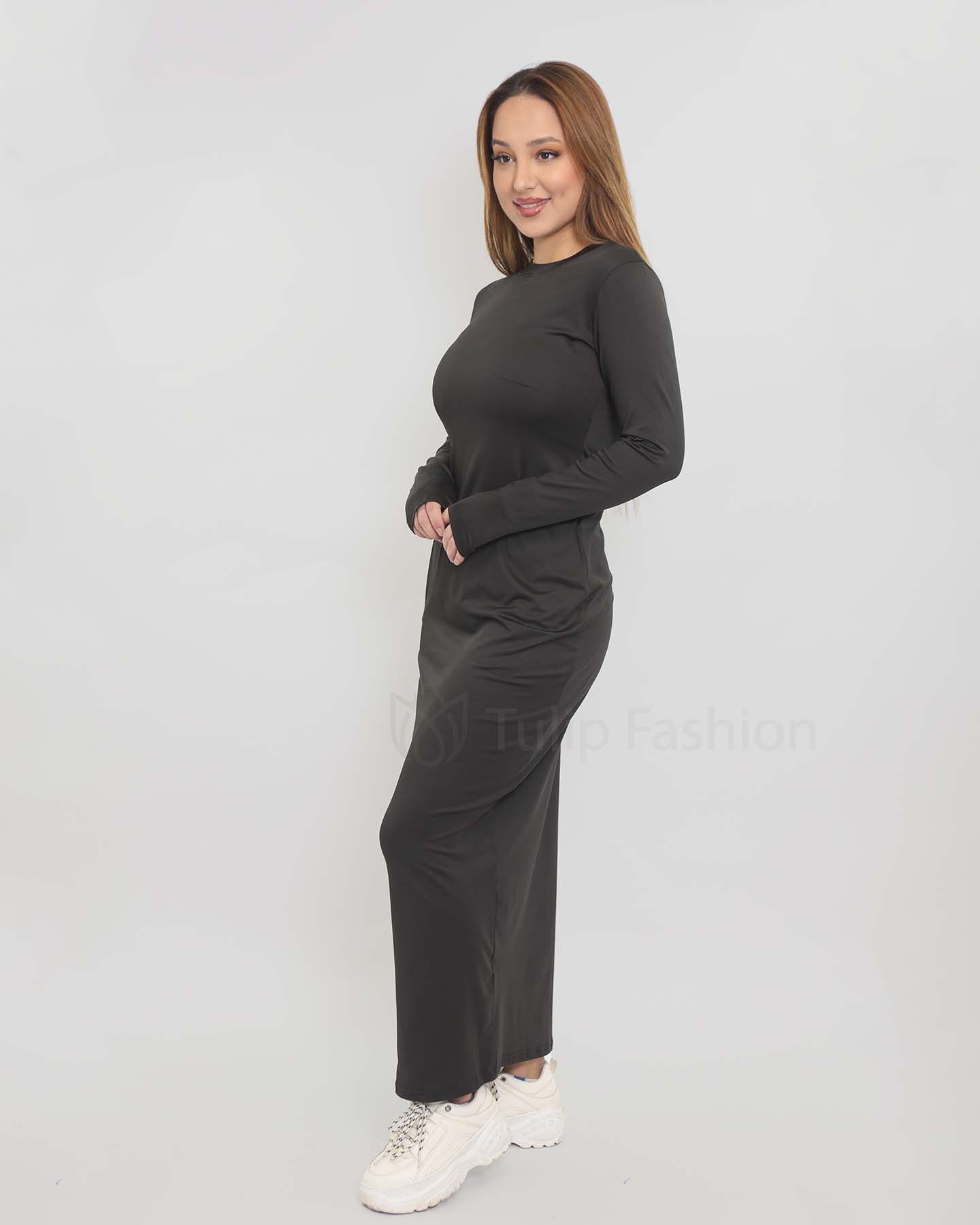 Jersey dress basic - Black - 2