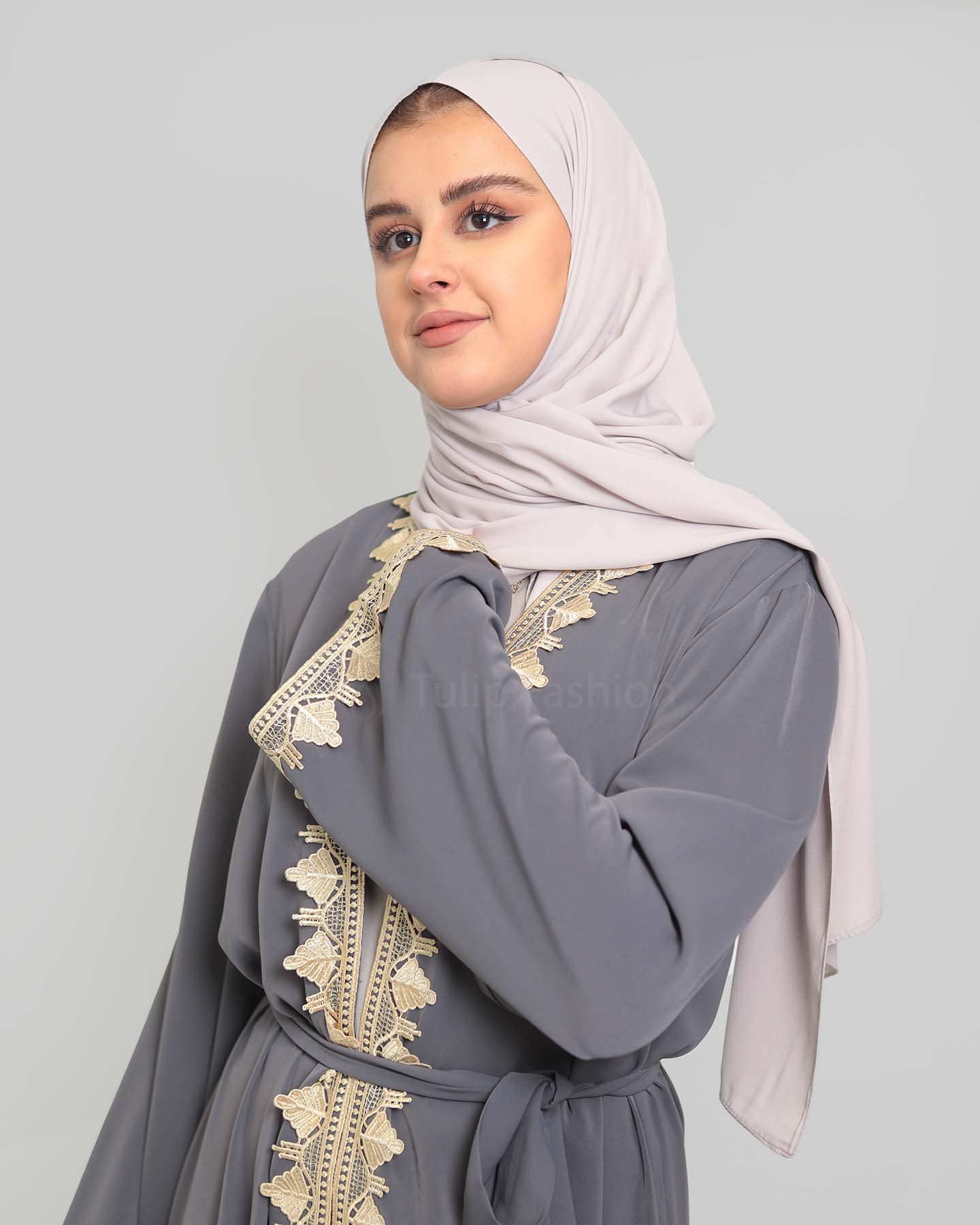 Ramadan open abaya - Kaftan - Gray - 5