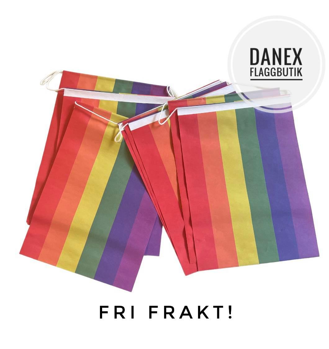 Flaggspel - 10st Pride flaggor i papper 