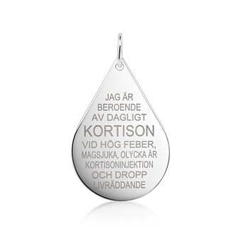 Kortinson dråbe Ægte sølv 29*20*1 mm