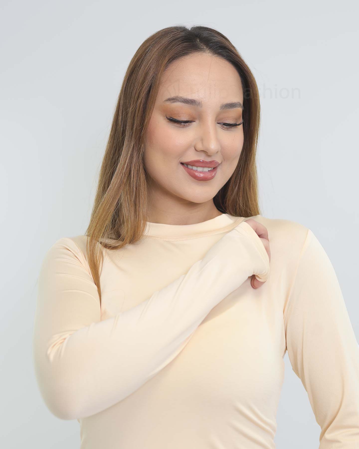 Jersey dress basic - Light beige - 5