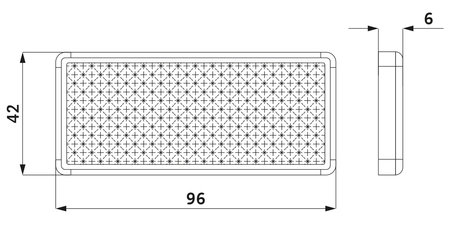Reflex 96x42mm vit självhäftande 2st - 2