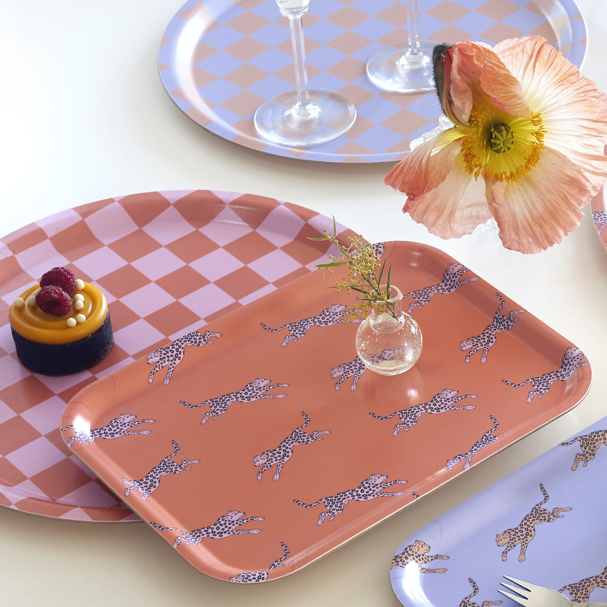 Orange Leopard Serving Tray - 27x20 cm - 2
