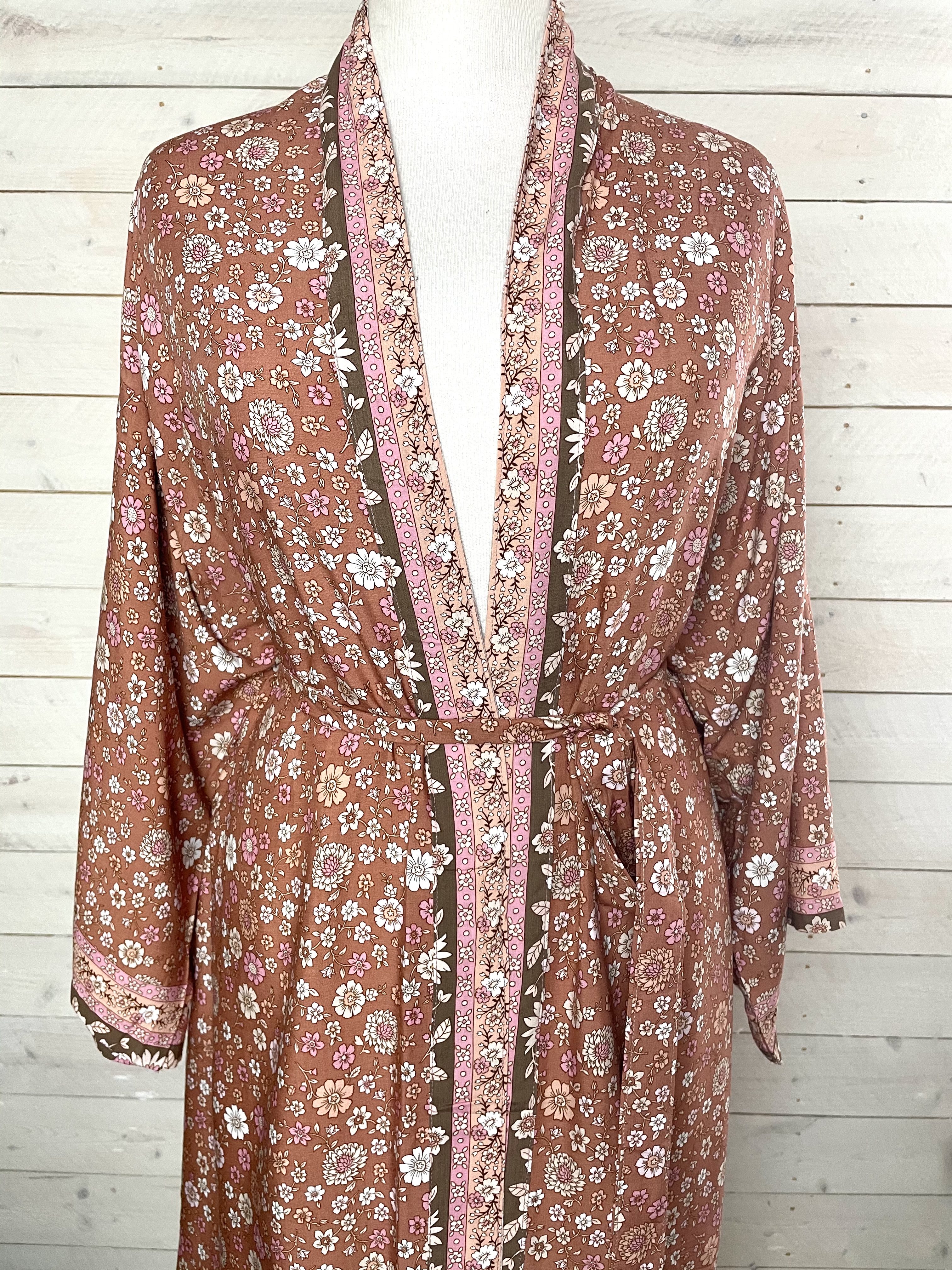kimono  Peach floral  - 7